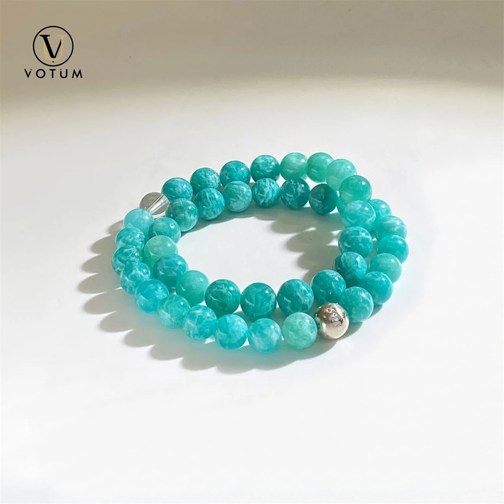Votum Natural Lapis Lazuli Bracelet for Women Men Crystal Chakra Healing Yoga Meditation Birthday Gift Blue Stone Beaded Jewelry