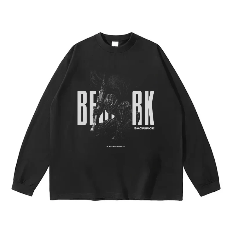 Women's Official Women's crewneck hoodie Sword style legendary brand warrior Berserk anime casual cotton American loose man