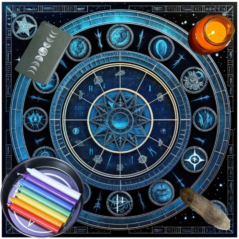 Tarots Tablecloth Rune Divinations Table Cover Astrology Oracles Board Game Mat Square Pendulum Altar Table Cloth