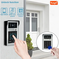 2MP 1080P Tuya APP Wired WIFI IP Doorbell Access Control Video Door Phone Rifd Visual Door Camera Peephole Viewer