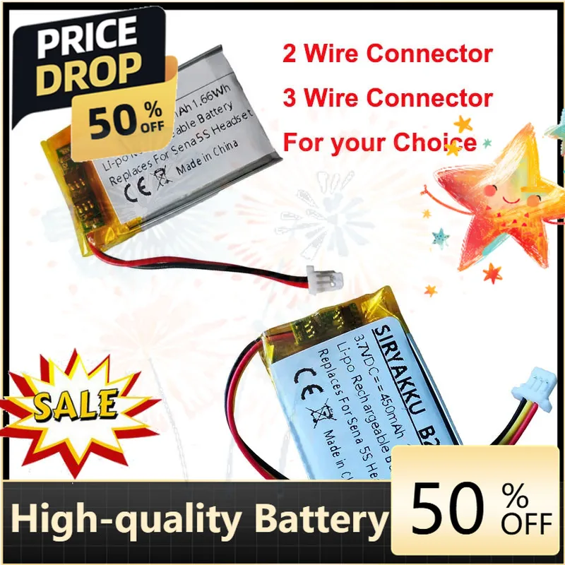 NEW 602234 Battery 3.7V 450mAh Suitable for SENA 5S Bluetooth Helmet Headphone Battery