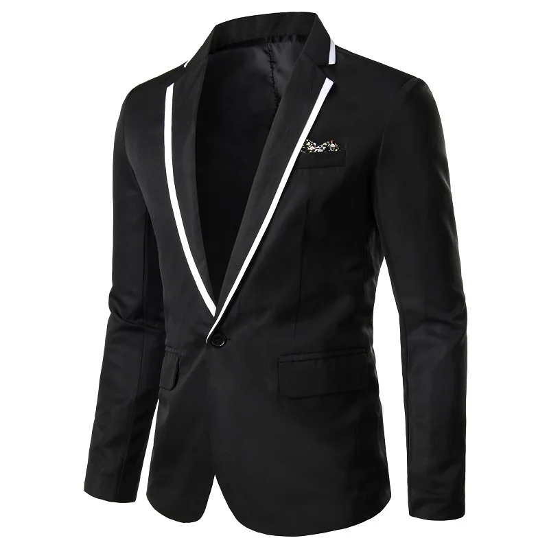 Chaqueta ajustada para hombre, traje informal de negocios, Blazer de un botón para novio de boda