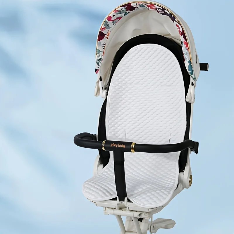 Baby stroller seat cushion, double-sided stroller cool mat, universal for summer, white ice silk cool bean, 27.59in*12.99in