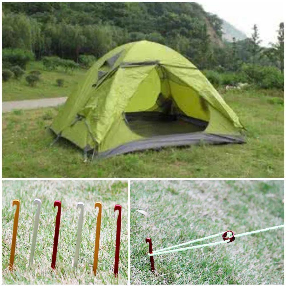 Image of Markisenpfahl, Zeltnagel, 10 Stück, 16 cm, robuste Aluminium-Markisenpfähle für Campingzelte und Markisen.