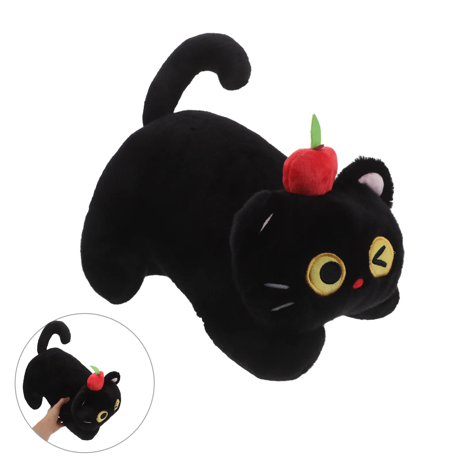 

Милый мультяшный котик-игрушка: очаровательный мягкий котёнок для уюта и декора спальни, обнимашка для сна, подарок для девочек и мальчиков