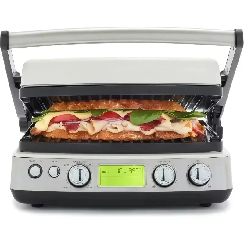 7-in-1 Multi-Function Contact Grill & Griddle, Healthy Ceramic Nonstick , Grill & Waffle Plates, Closed Press/Open Flat Surface