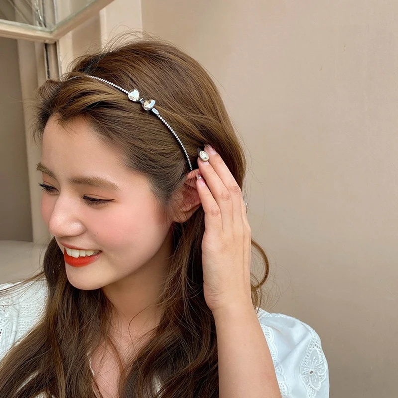 

Rhinestone Hairbands Bowknot Hair Hoop Crystal HairClip Women Headwear Wedding Hair Accessories Jewelry
