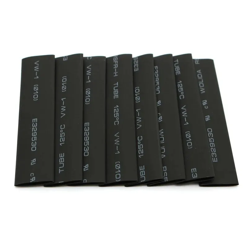 8 Metri/set Tubi Termoretraibili 1/2/3/4/5/6/8mm 2:1 Nero Isolamento Termoretraibile Avvolgimento Termoretraibile per Cavo FAI DA TE connettore Kit di cavi