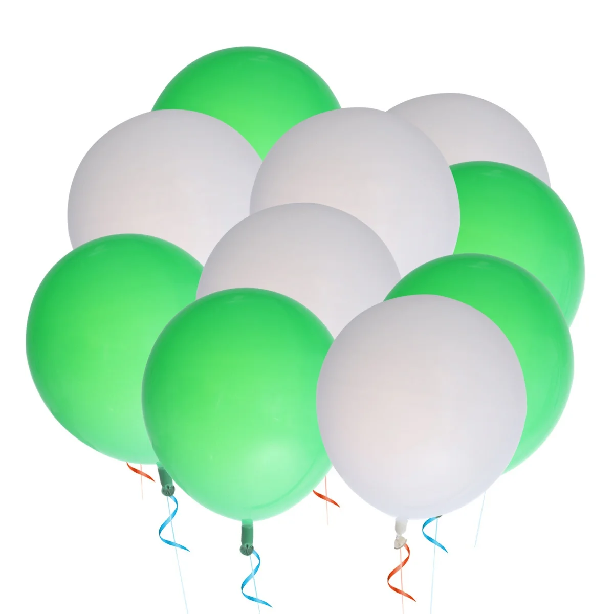 50 قطعة بالونات لاتكس مستديرة غير لامعة 12 بوصة بالونات خضراء بيضاء كبيرة لتزيين حفلات الزفاف وأعياد الميلاد #4