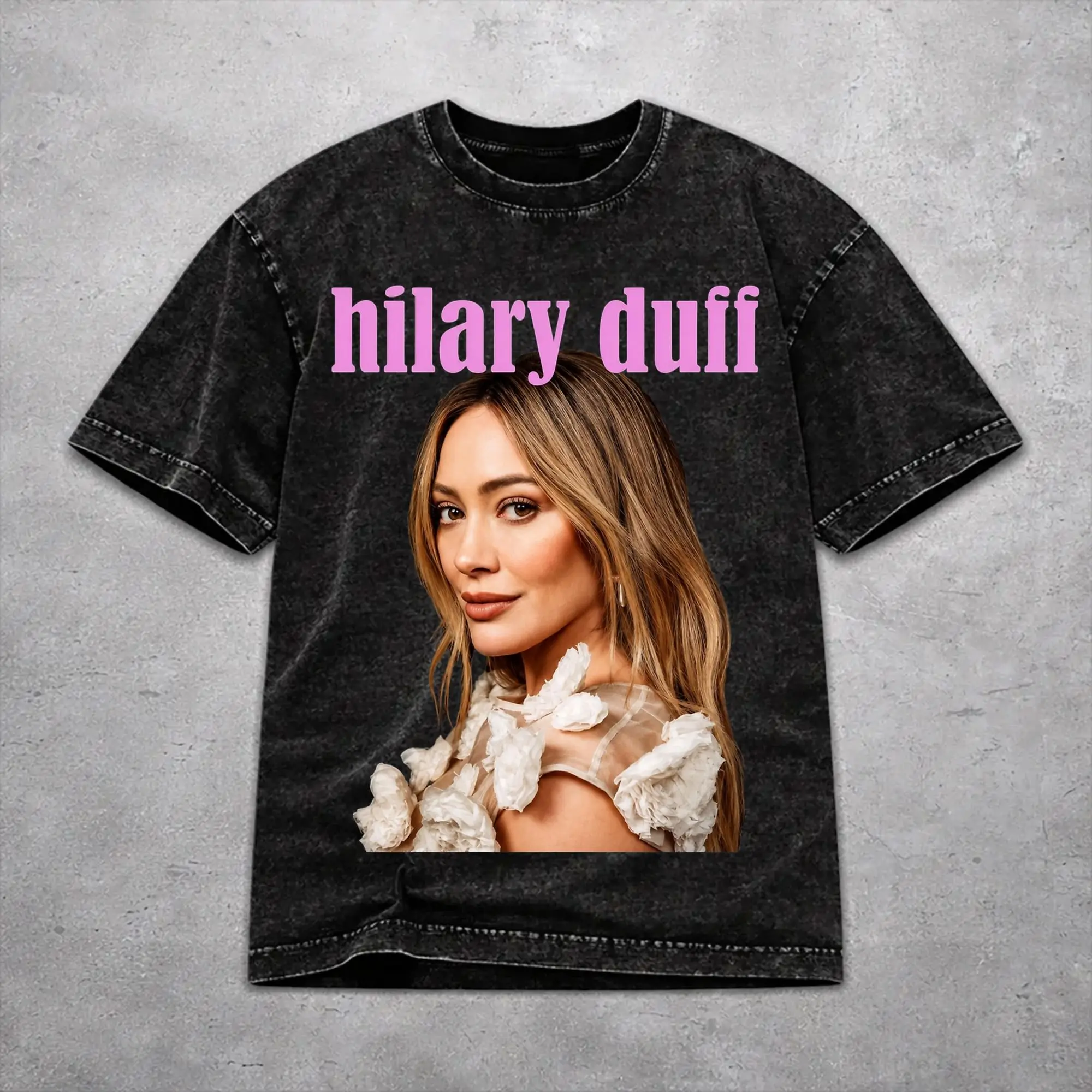 Women Men Hilary Duff Lucky Me Tour 2026 T Shirt Graphic Printed Washed Cotton  Harajuku Streetwear Outfit Tees