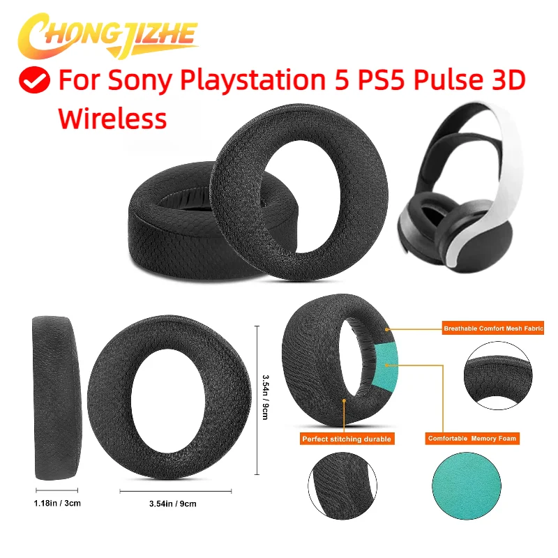 

For Sony Playstation 5 PS5 Pulse 3D Wireless Ear Pads Headphone Earpads/Headset Gamer Earpads Ear Pad Cushion Earmuff Cover