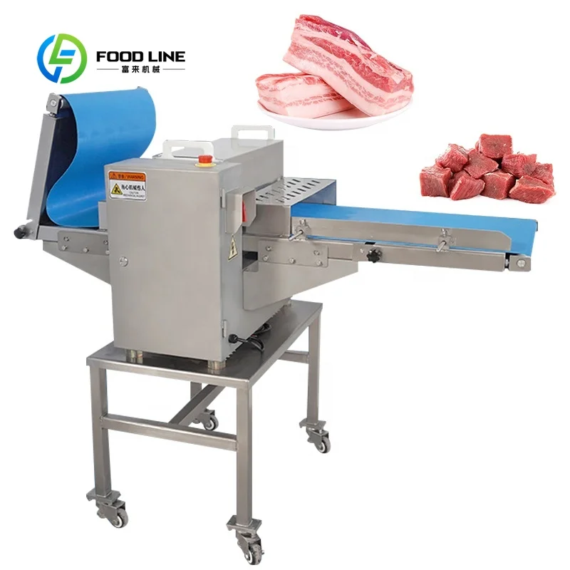 Customized Poultry & Fresh Meat Cutting Machine Cube Dicer Slicer Stripping Equipment High Capacity