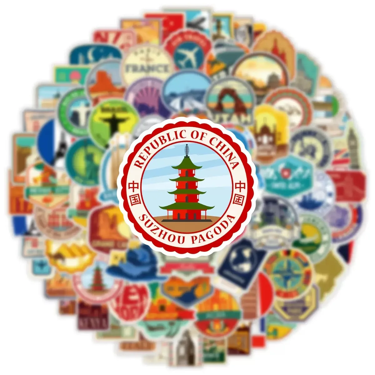 

10/50/100PCS Mix World Famous Travel City Landmark Buildings Stickers Beautiful Scenery Decals Luggage Phone Waterproof Sticker