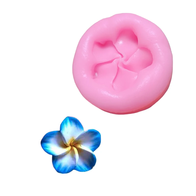 Molde de silicona para pastel con forma de flor, Gardenia Plumeria Rubra, moldes para jabón y Fondant, gelatina para magdalenas, dulces, decoración de Chocolate, herramienta para hornear