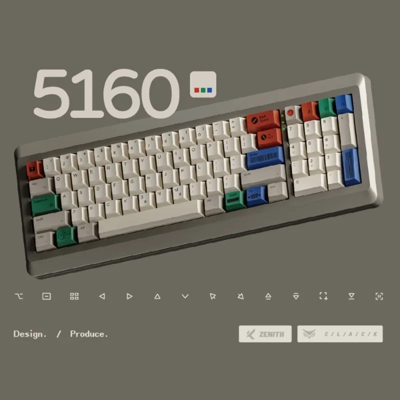 IBM5160 Theme Keycap Set 170Key PBT Custom Retro Gray  Keyboard Cap Cherry Profile Gaming KeyCap for Mechanical Keyboard Gift