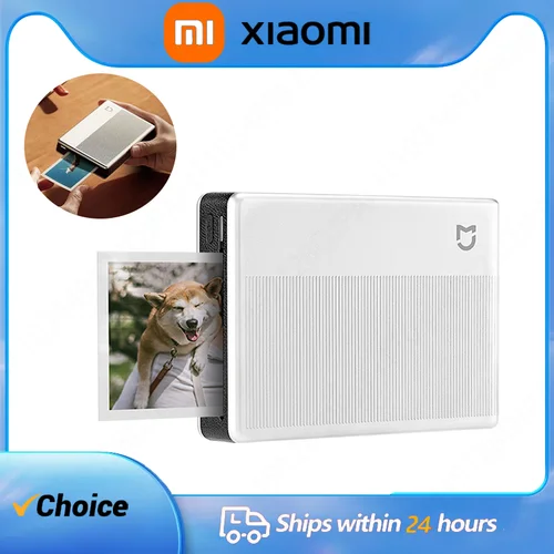 Xiaomi-impresora fotográfica de bolsillo Mijia, 1s, Bluetooth, impresión térmica, vídeo AR, tecnología sin tinta ZINK, impresión portátil para aplicación Mi home