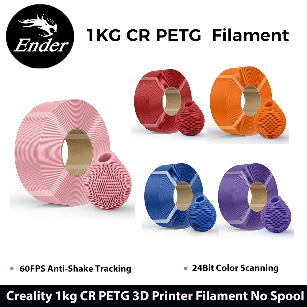 

1kg CR PETG Creality 3D Printer Filament No Spool 1.75mm±0.02mm High Temperature Eco-friendly Odorless Non-toxic Excellent