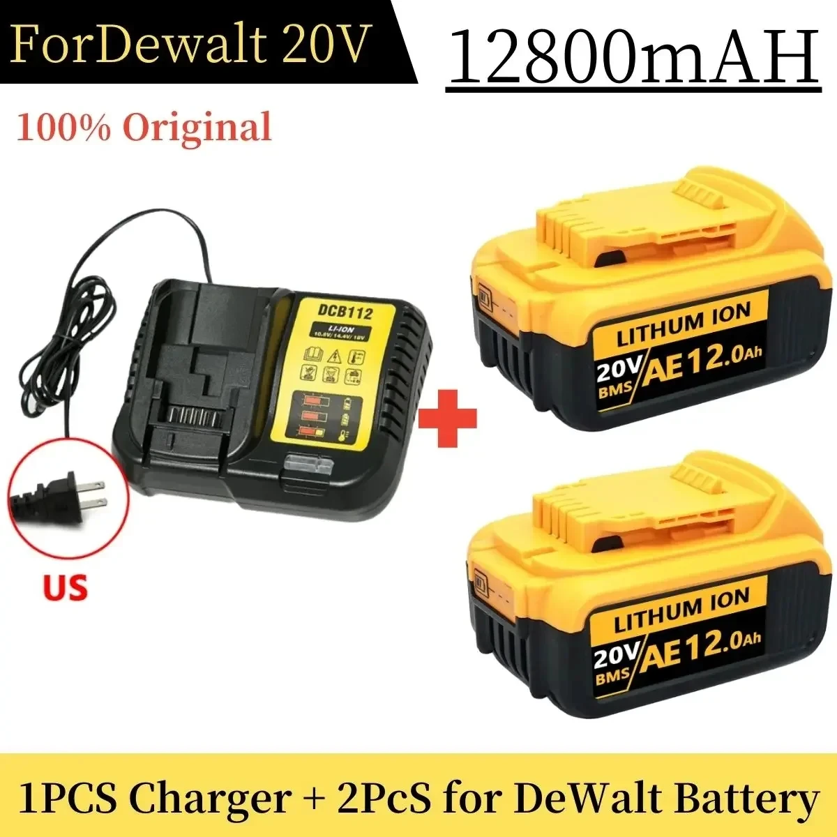 Big promotion 20V lithium ion battery, for dewalt power tool DCB606, DCBGene，DCB206，DCB200 MAX，20V，60V.12AH,18AH batteries