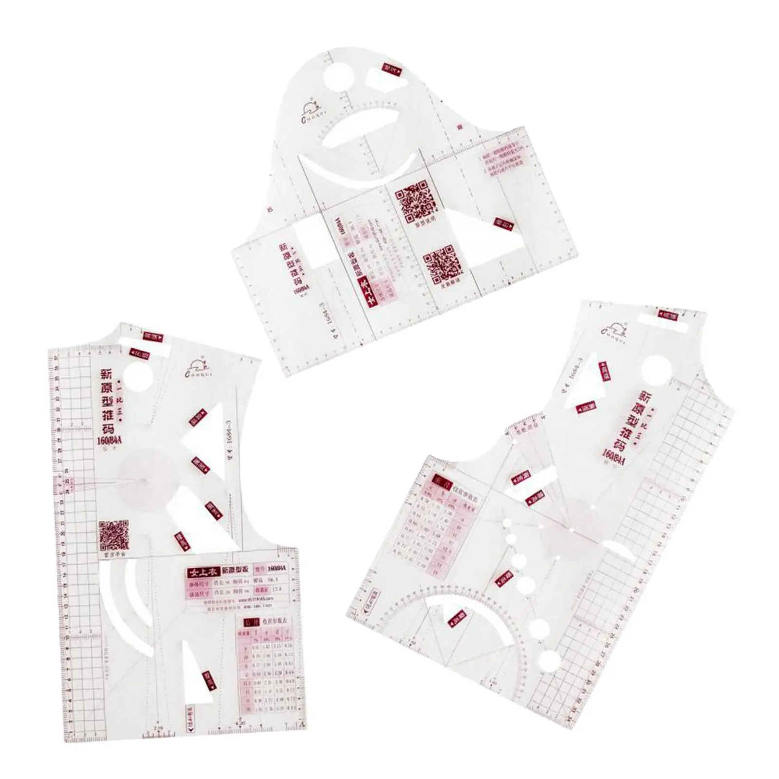 Sewing Ruler Set Transparent Multifunctional Plastic Tailoring Measuring Tool for Garment Craft and DIY Fabric Projects