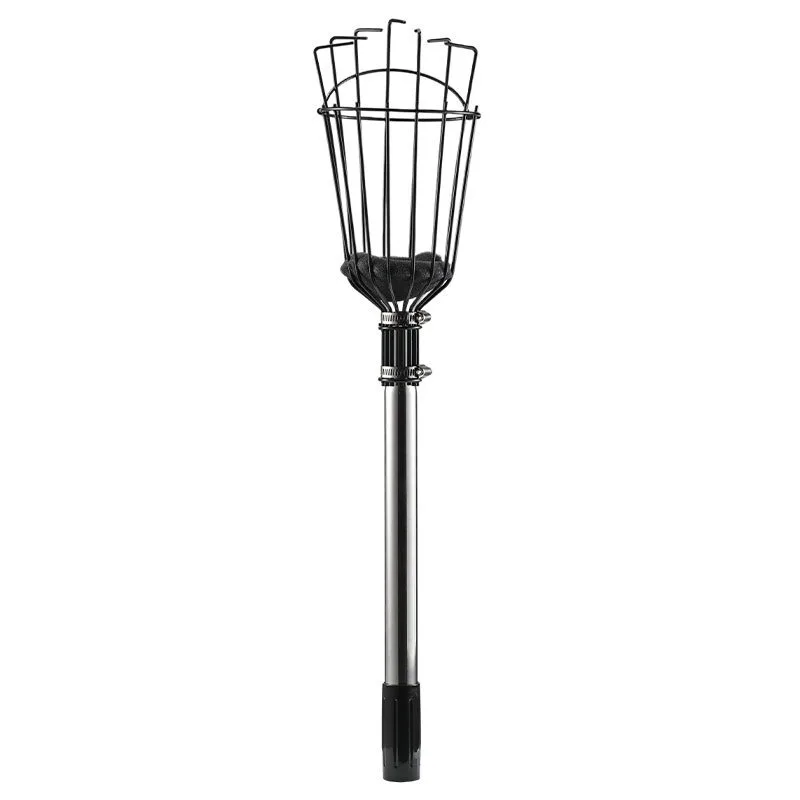 Large Wire Mesh Fruit Picker Basket With Protective Foam Pad For High Branch Tree Harvesting Garden Tool