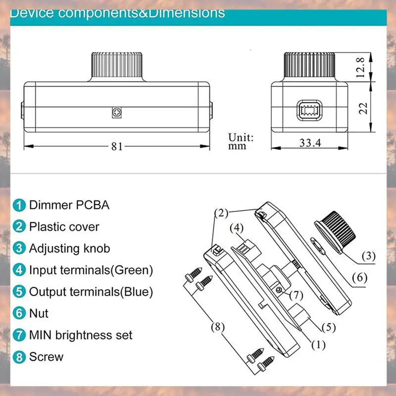 Sakelar Peredup LED Inline 3X Tren 2025, ON/OFF Putar Bawaan dan Peredup Kontrol Kenop untuk LED 3-100W/Blac Pijar Dapat Diredupkan