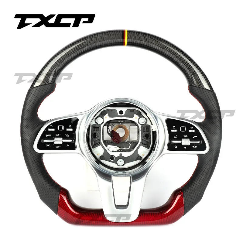 

Suitable for Mercedes-Benz A-Class C-Class E-Class GS-Class GLC GLA E300 modified and upgraded leather carbon fiber steering whe