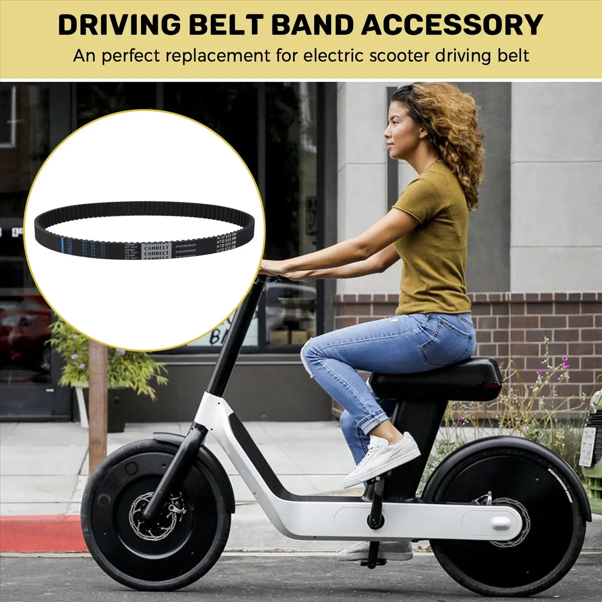 Super Sale Driving Belt Band Accessory for E-Scooter Electric Bike Black Replacement Belt for Electric Scooter E-Scooter 535-5M-