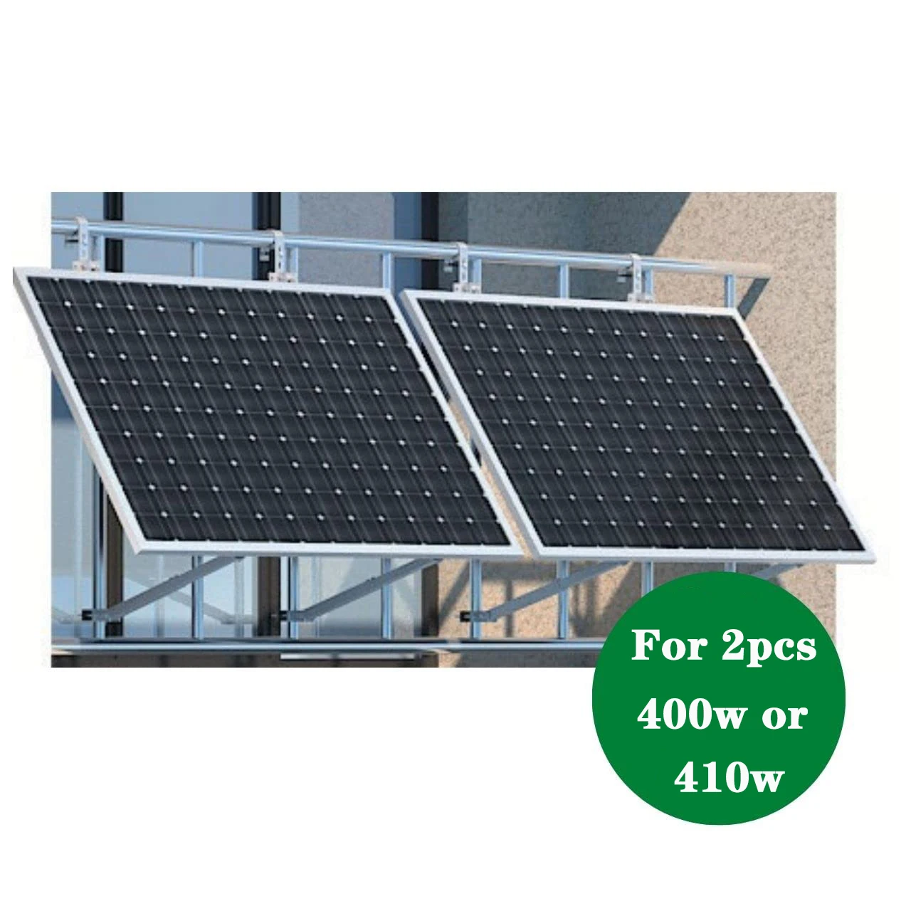 Balkon-Kraftwerkshalterung für 400 W, 410 W, 800 W, 820 W, Solarmodule, Halterung aus Aluminiumlegierung, Geländer, verstellbarer Winkel 0 bis 30 – Detail 3