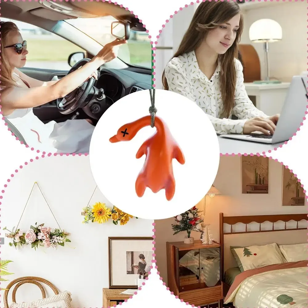 

New Small Duck Car Pendant Exquisite Cartoon Rearview Mirror Pendant Discoloration Decoration Car Swing Pendant