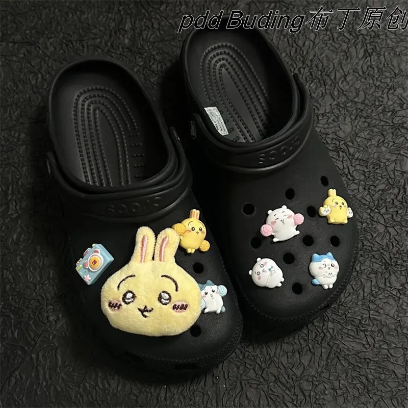 7Pcs Chiikawa Kawaii Anime Crocs Shoe Buckle Decoration Cute Hachiware Usagi Cartoon Fashion New Style Accessory Gifts for Girls