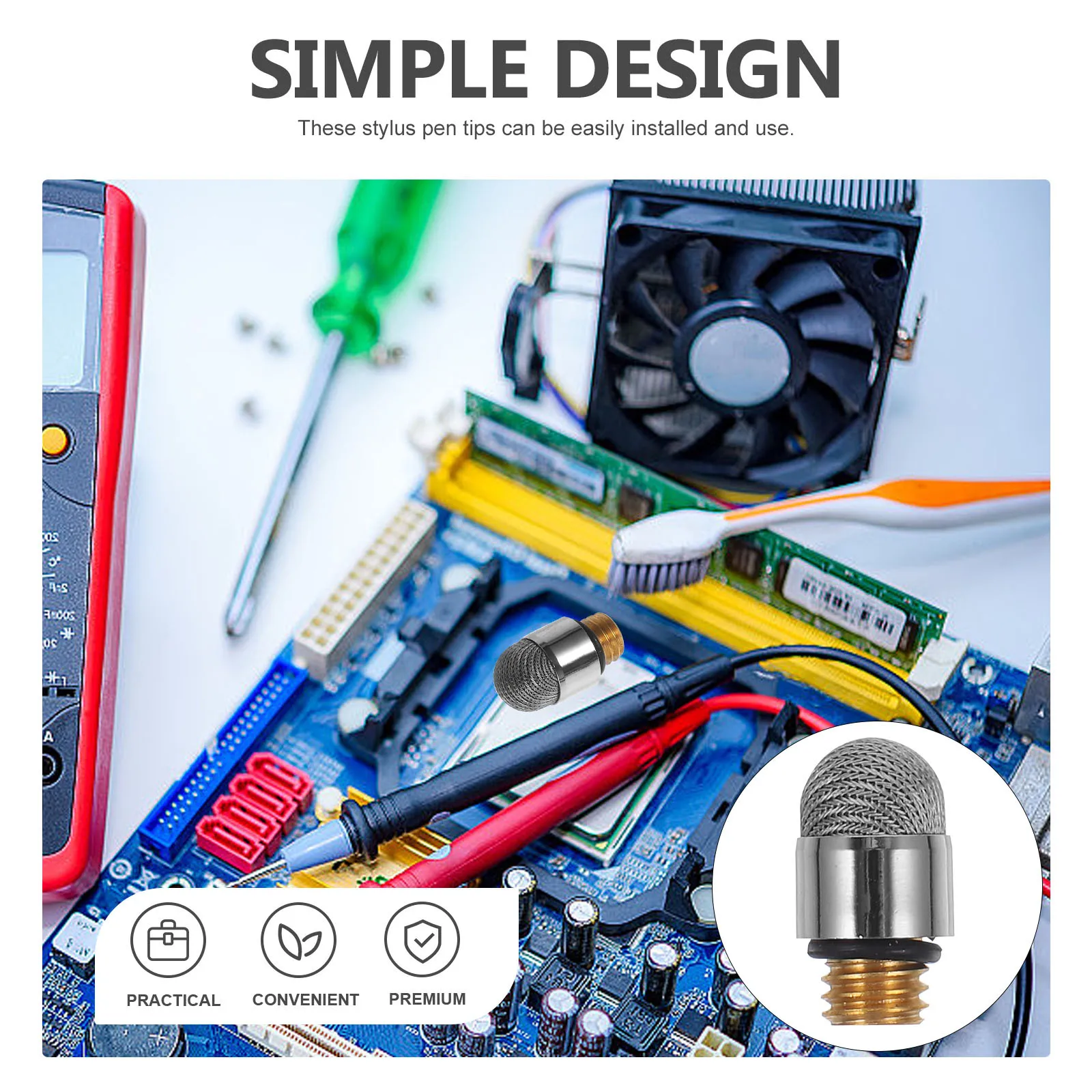 

10 шт., емкостные насадки для стилуса, сменные наконечники для ручек с серебряным сердечником для планшетов, телефонов, повышенной точности, портативные, компактные
