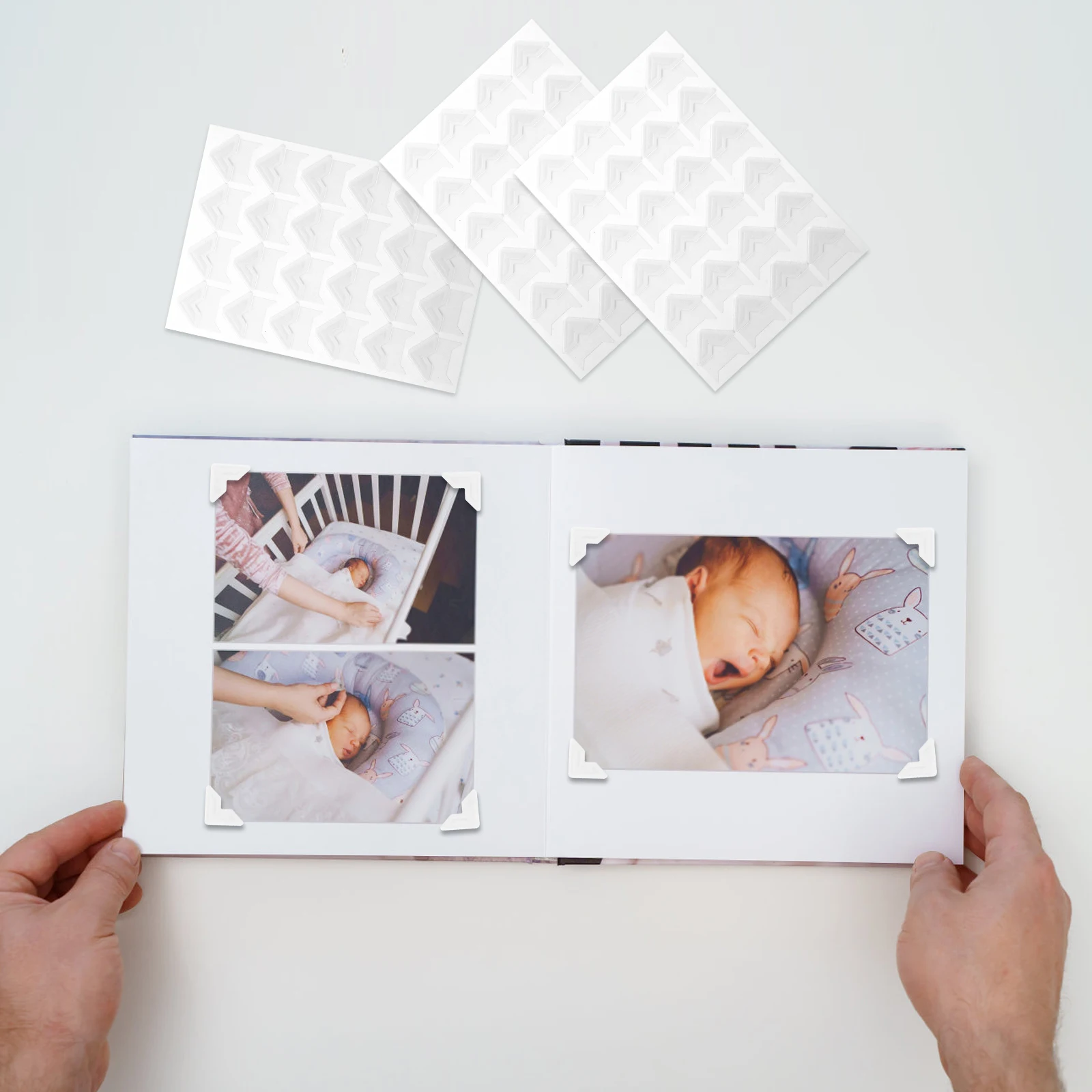 

10 Sheets Photo Corners Self Adhesive Stickers for Photo Albums Journals Scrapbook Corner Protectors Picture Corners