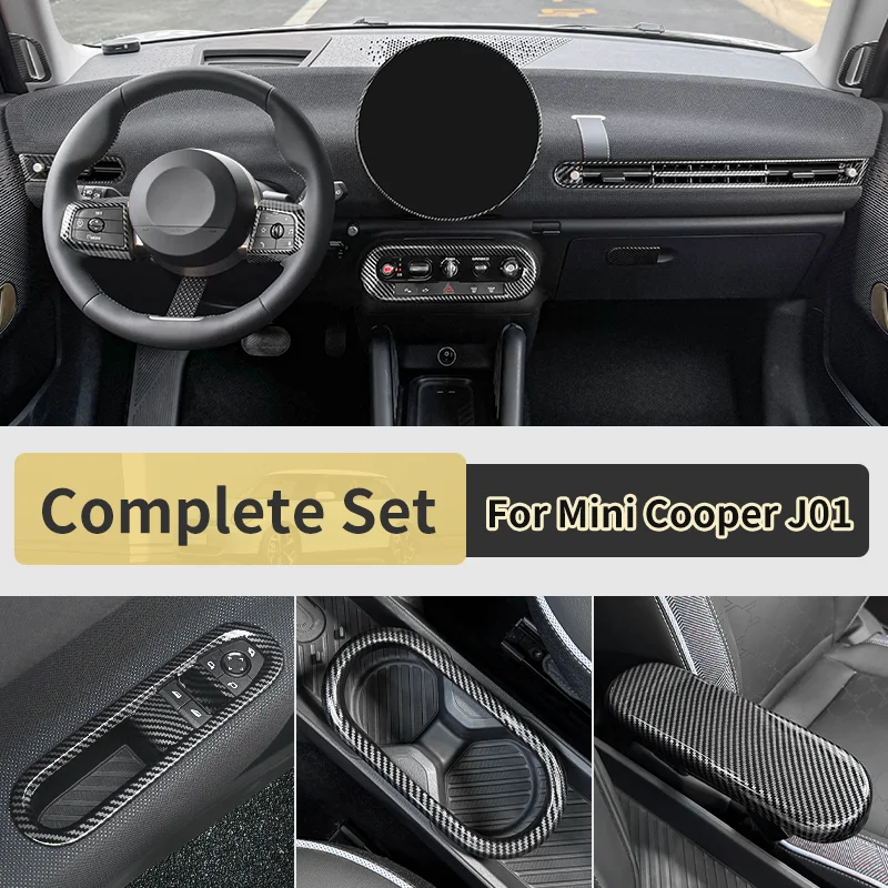 

Для Mini Cooper E/SE J01 EV 2024 2025 полный набор декоративных ракушек для салона автомобиля, панель подъема окна, держатель для чашки на руле