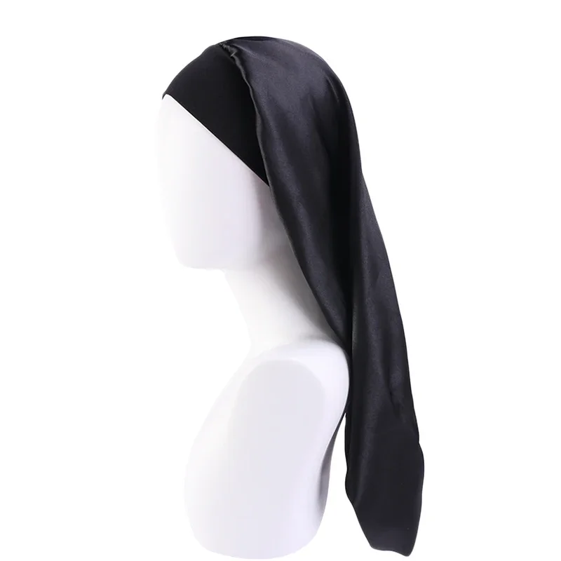 Bonnet de Nuit en Satin pour Femme, Long, Soyeux, avec Large Bande artificiel astique, Soins Capillaires, Turban Tressé, Cheveux Naturels Bouclés, Nouvelle Collection