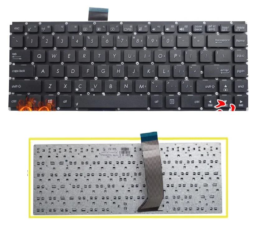 

New US Keyboard For ASUS VivoBook S400 S400C S400CA S400E Keyboard Without Frame Wholesale