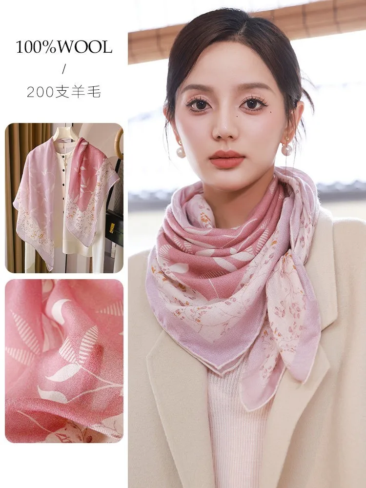 Pink scarf thin real fur large square summer air-conditioned room shawl new women's outerwear silk