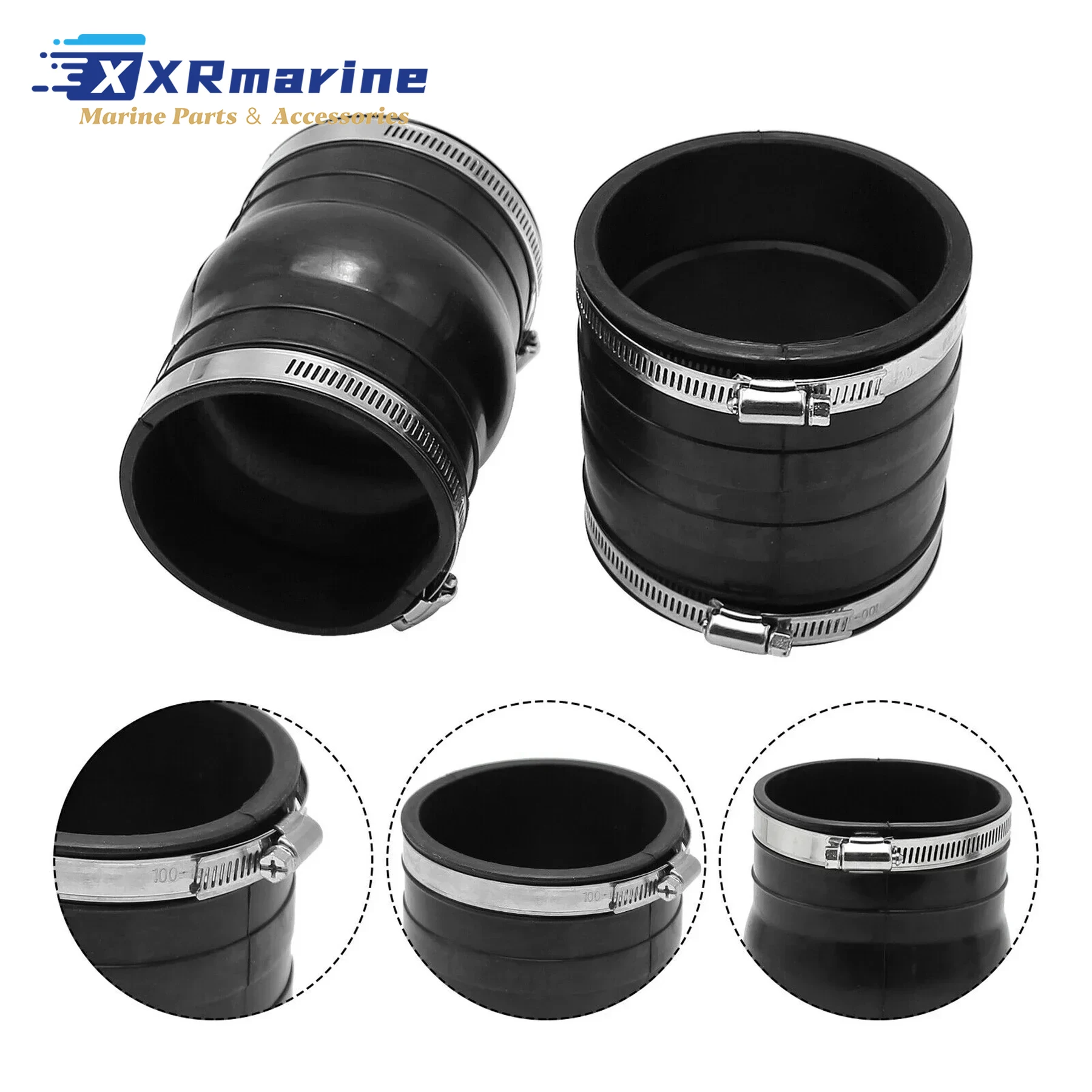 2 Pcs Exhaust Hose Bellows 3852696 3852741 for Volvo Penta V6 V8 4.3L 5.0L 5.7L 5.8L 7.4L 8.1L Motor 3863450 18-2779 18-2780 view 2