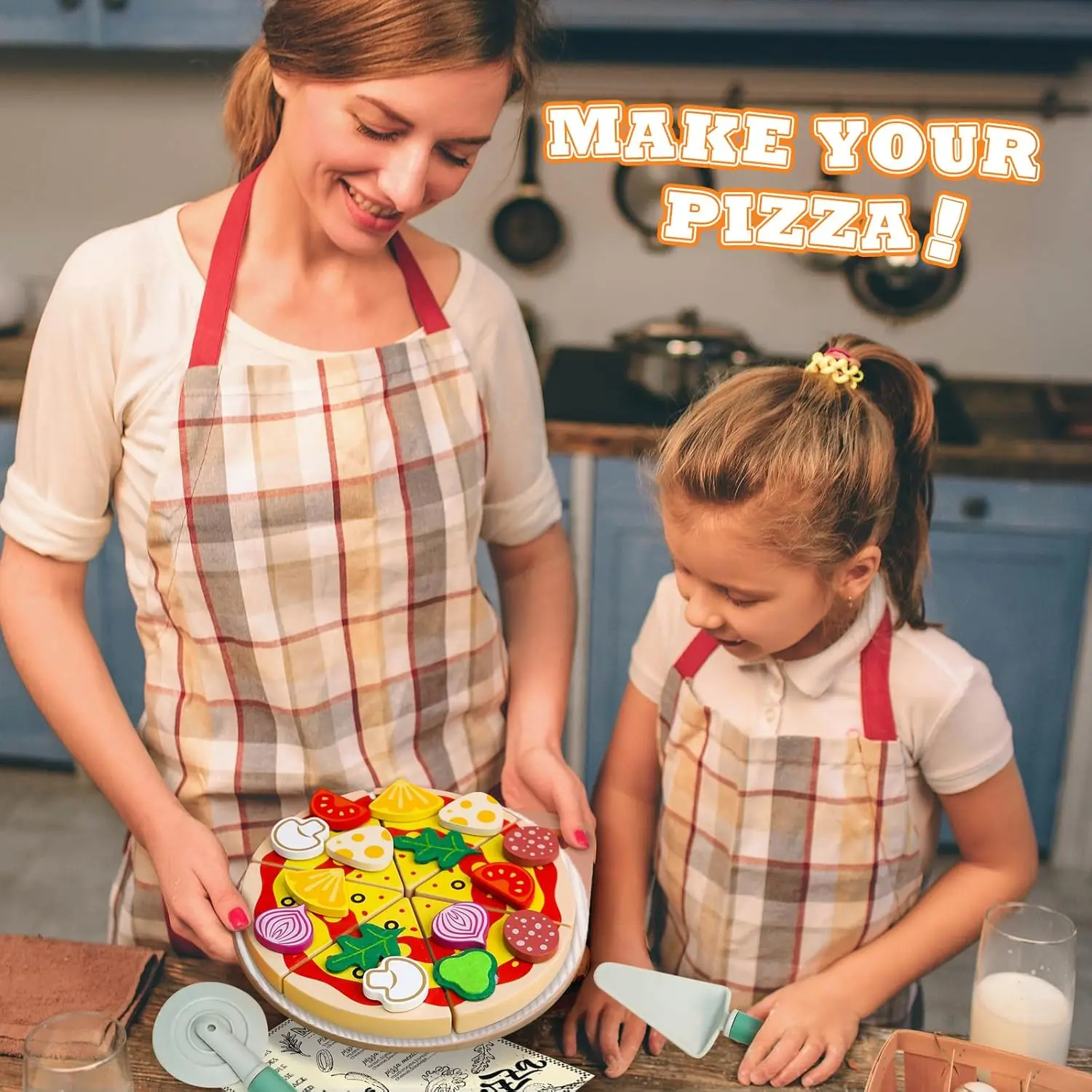 Keuken Fantasiespel Speelgoed Houten Simulatie Voedselaccessoires Pizzasalade Dessertset Montessori Educatief speelgoed voor peuter 3+