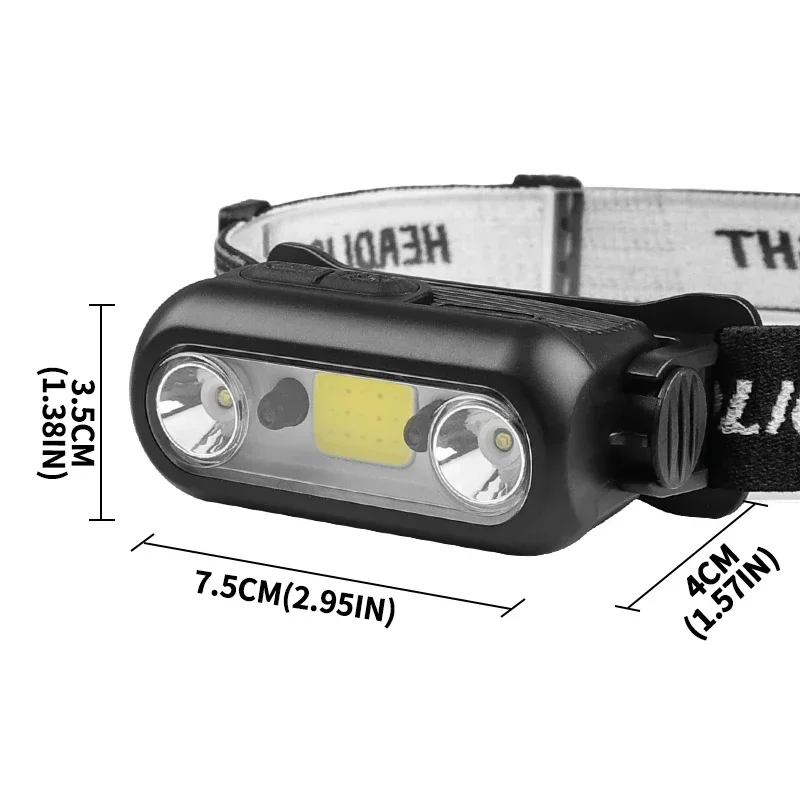 Headlamp Super Bright Long Battery Life Charging Headband Strong Light Induction Flashlight Night Fishing Lamp Battery Life