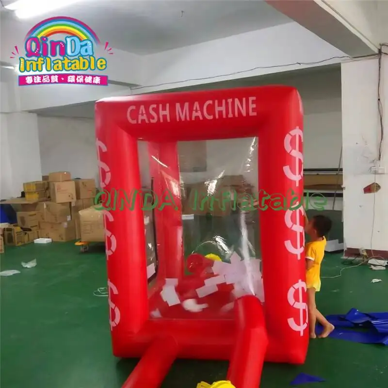 Cabina inflable de la máquina del dinero del cubo del efectivo del PVC/recogedor inflable del efectivo con 2 sopladores de aire para la publicidad/evento