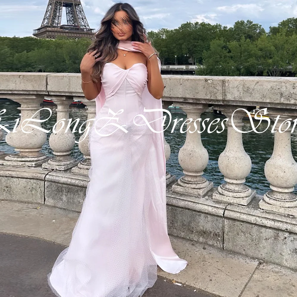 Bespoke Occasion Ribbons Sweetheart Chiffon SOlid Color Pleats Sleeveless Sweep Train Straight Plus Size Dresses For Occasions