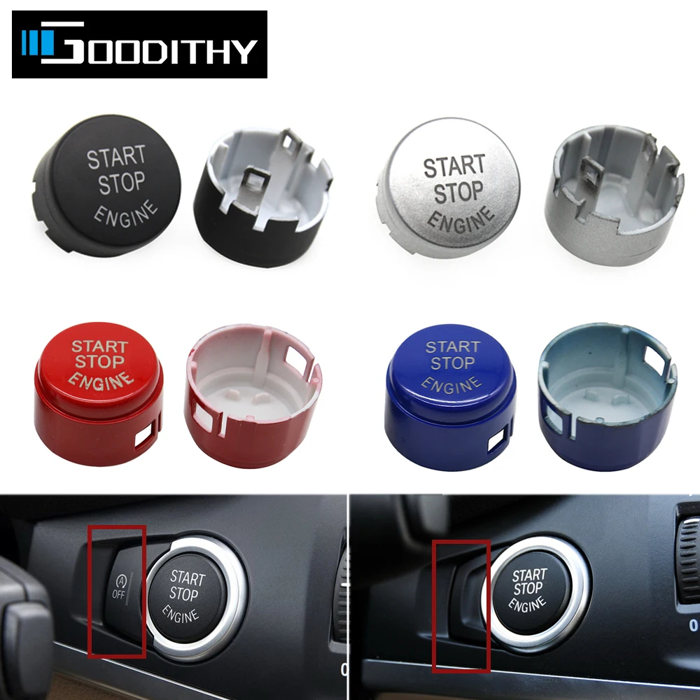 Black Silver Car Accessories Engine Ignition Start Stop Push Switch OFF Button Cover For BMW X3 X4 Series F25 F26 61319153831