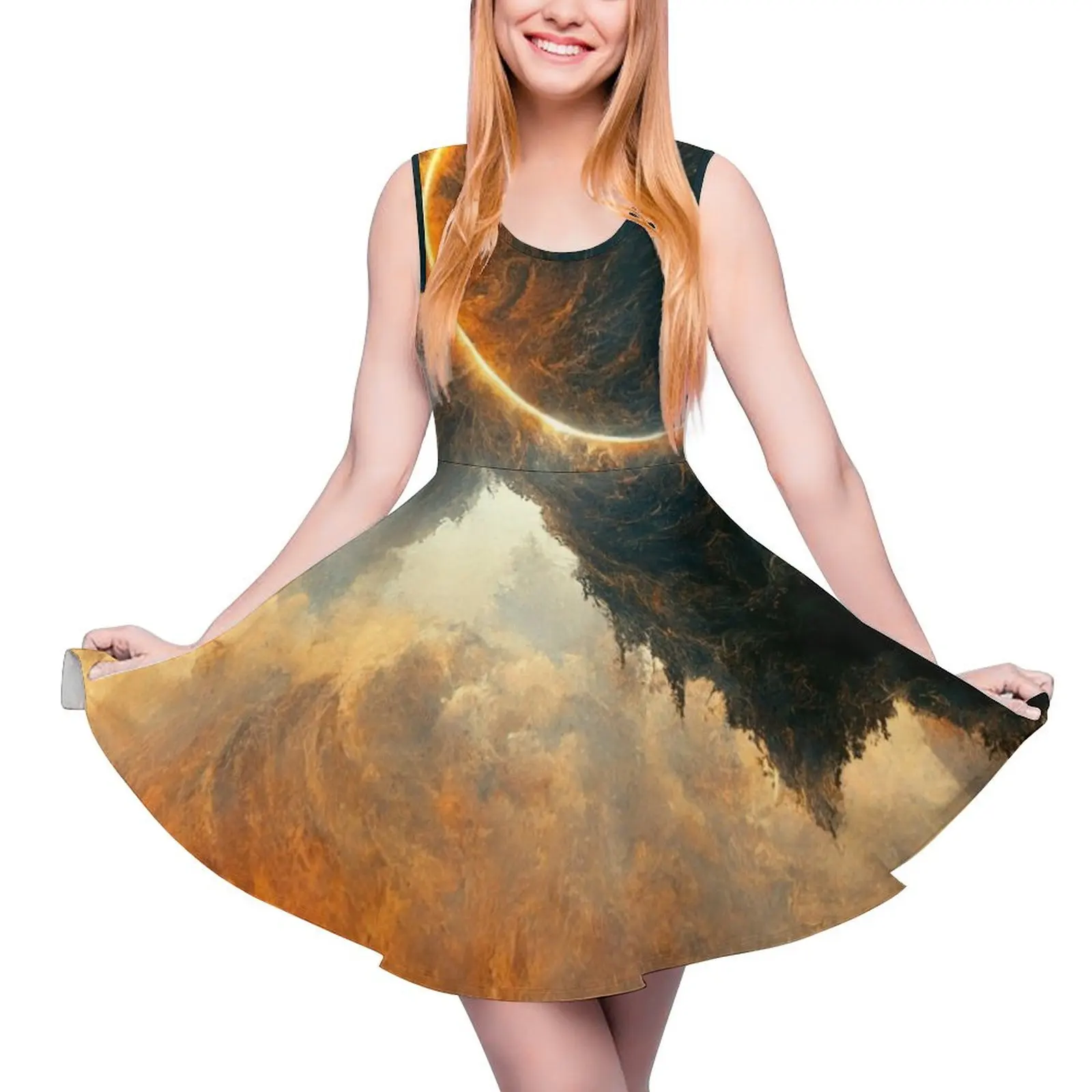 

Epic solar eclipse Sleeveless Dress Female clothing birthday dress for women luxury 2024 wedding guest dress 2024