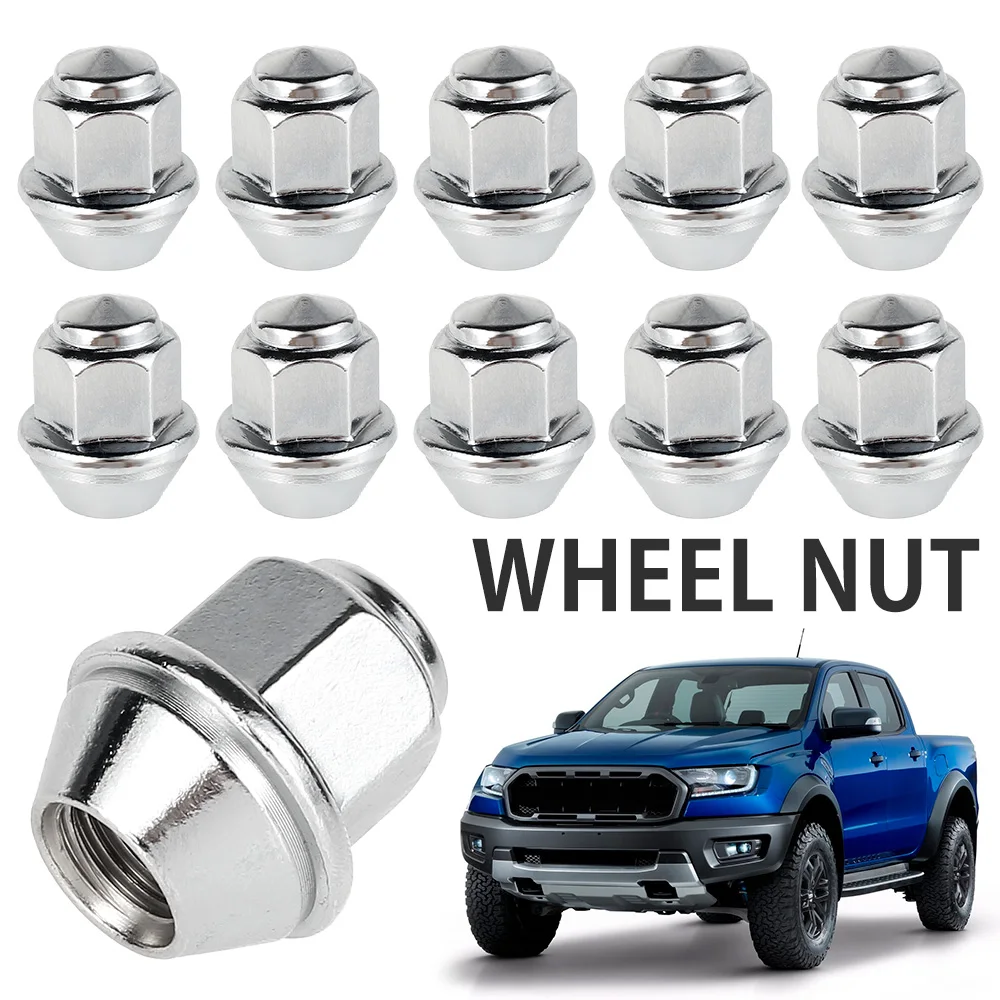 20Pcs Wheel Nuts Compatible with Ford Wheels M12 x 1.5 19mm Hex Wheel Nuts 60 Degree Taper Carbon Steel Plated Nuts