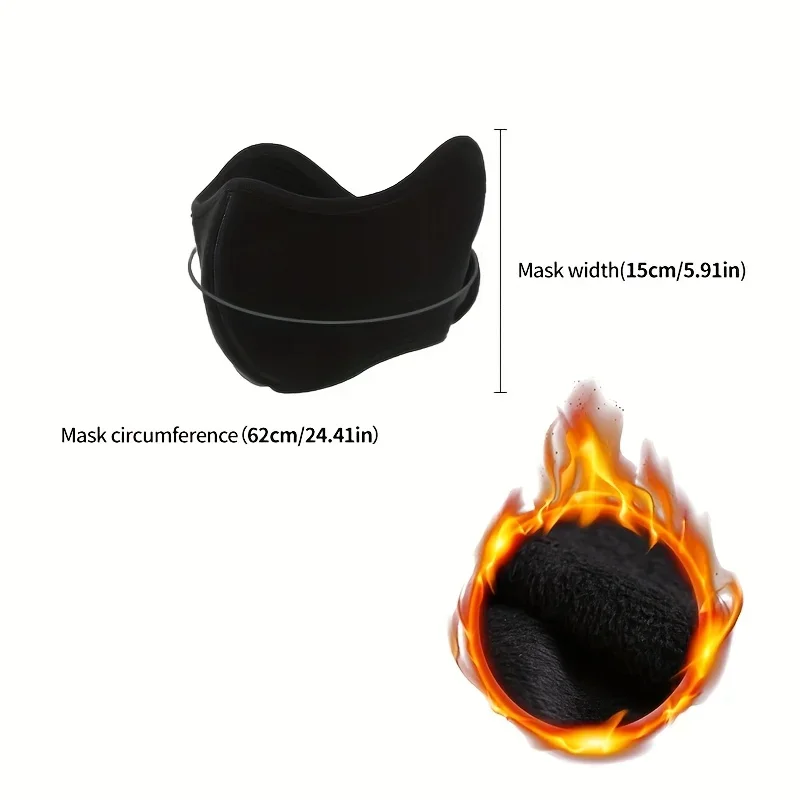 1 Stück Winter-Fahrrad-Gesichtsmaske mit Frostschutz, Fahrradausrüstung für kaltes Wetter zum Radfahren, Skifahren, Laufen – Detail 5