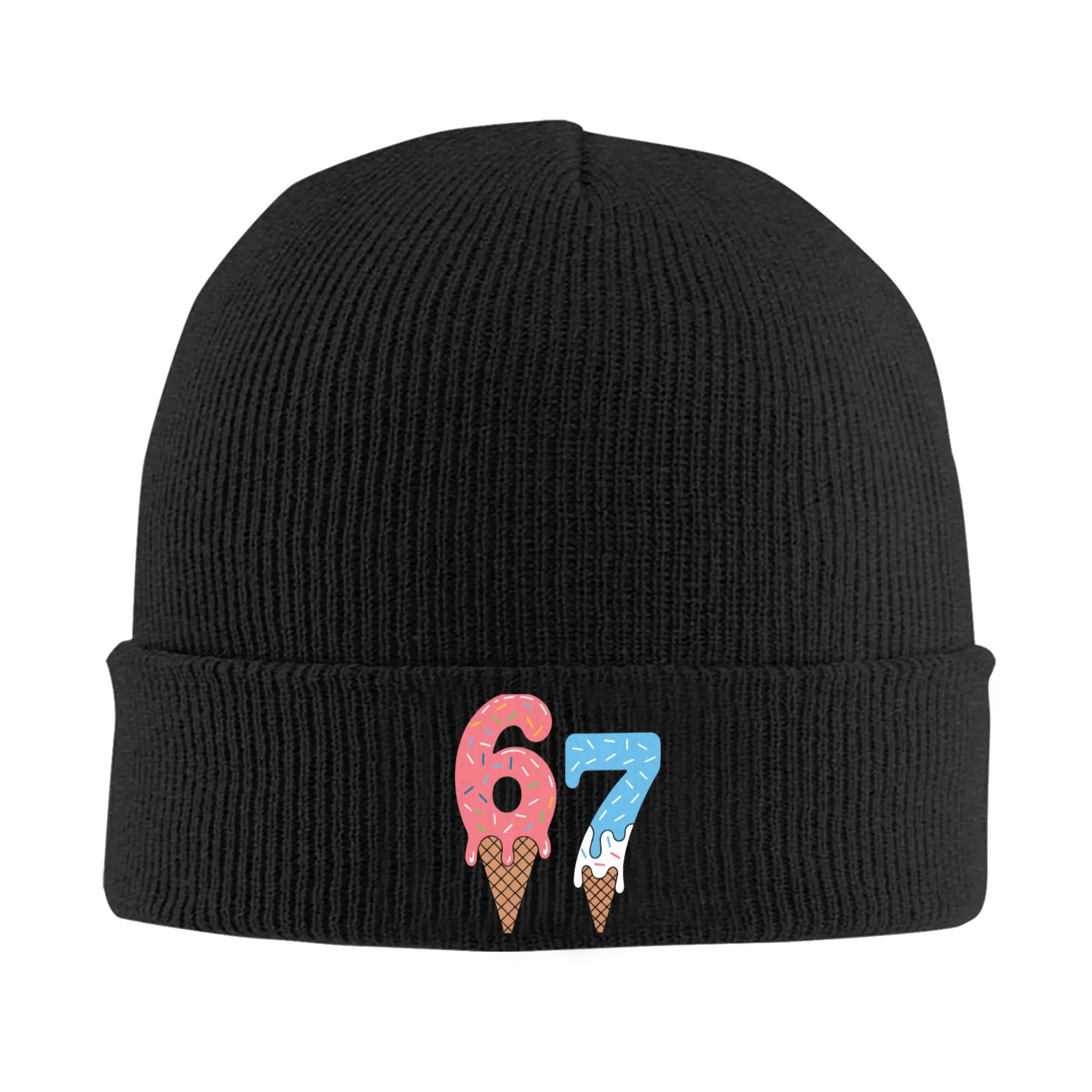 Funny Six Seven 67 Meme Knitted Hat Beanie Autumn Winter Hats Warm Acrylic  Color  Caps Men Women Gift,
