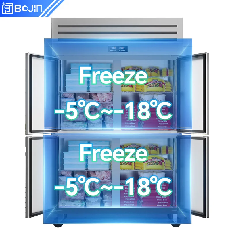 ثلاجة فريزر ذات أربعة أبواب تحكم ذكي مع ثلاجة فريزر بقفل نضارة دقيقة