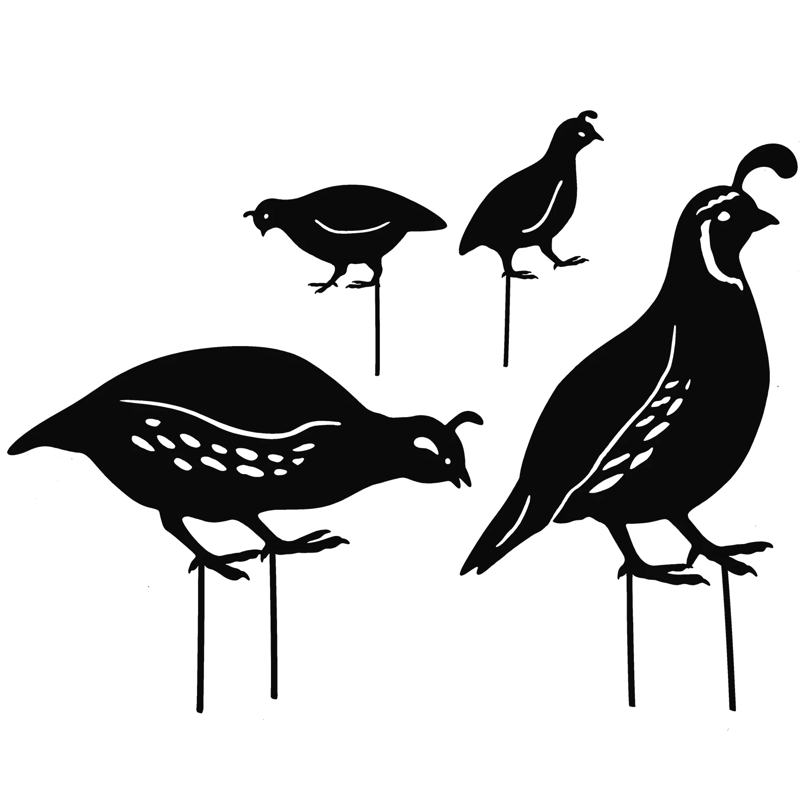 

4Pcs Metal Quail Decoration for Garden Outdoor Yard Lawn Decor Creative Animal Ornament Landscape Garden Ornament Set
