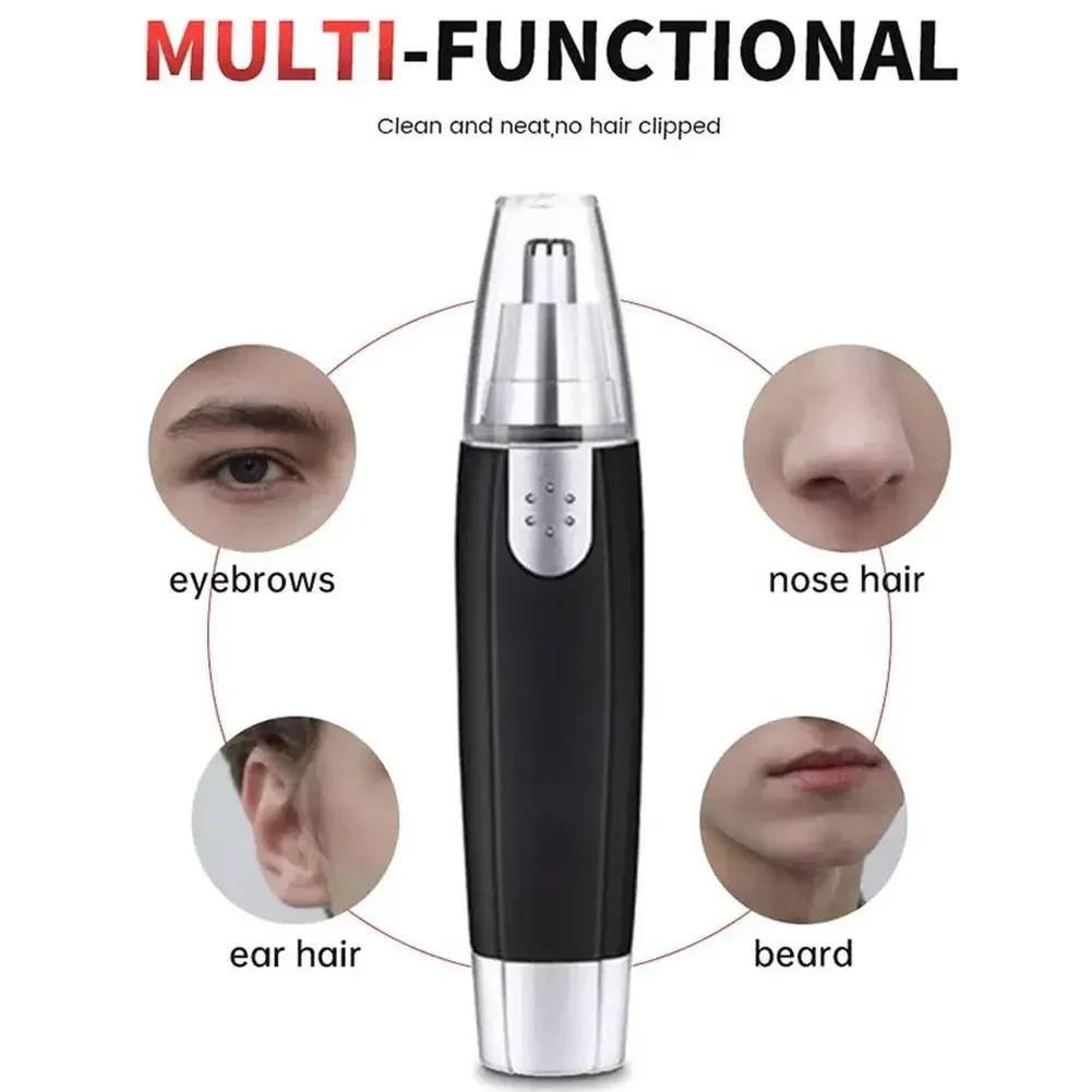 Recortador de pelo de nariz eléctrico negro para hombres y mujeres, cabello Nasal lavable, Motor de alta velocidad, bajo ruido, alto par