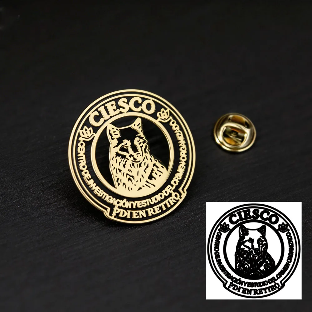 Personalized Company Logo Painting Image Brooch Stainless Steel Brand Logo Pins For Wedding Birthday Badges Jewelry For Cloth